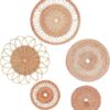 Handgeflochtene Boho-Wandkörbe (Rattan, 5-tlg.)