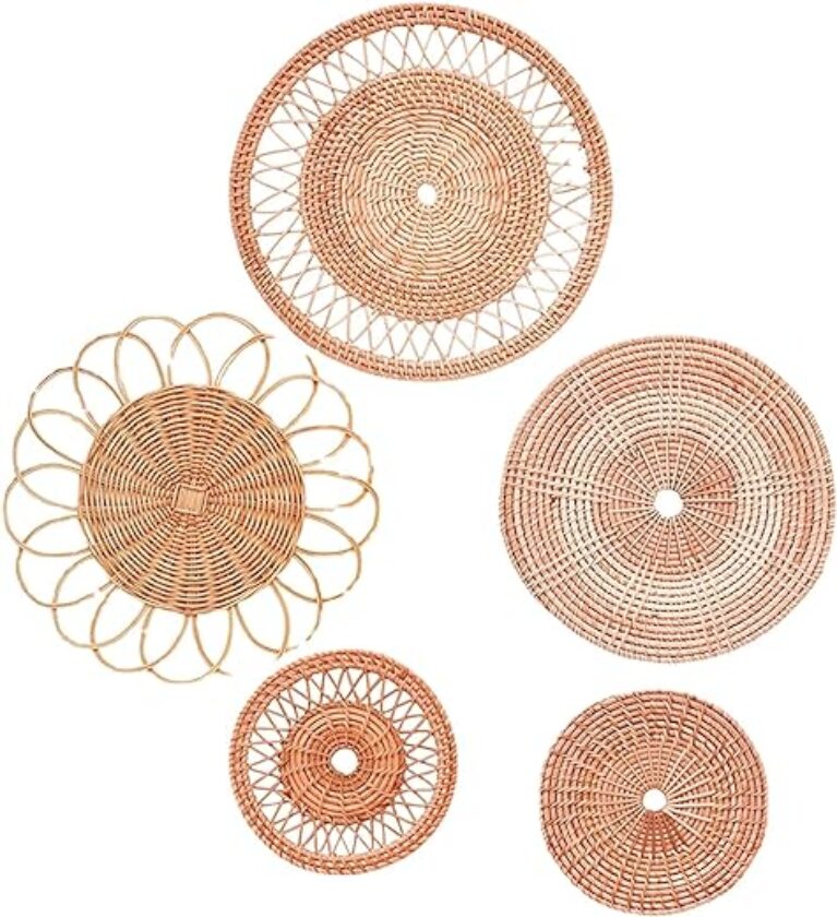Handgeflochtene Boho-Wandkörbe (Rattan, 5-tlg.)