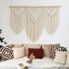 Boho handgewebter Baumwoll-Makramee-Wandteppich - groß