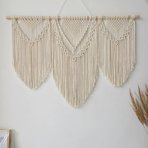 Boho Handwoven Cotton Macrame Tapestry - Large