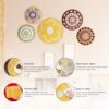 Boho Handgeflochtene Rattan Wandkörbe, 20-30 cm