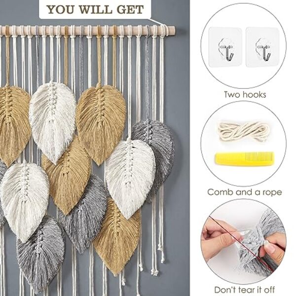 Boho Macrame Tapestry - 23.6" Cotton Wall Hanging