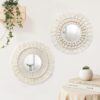 Boho Macrame Wall Mirrors with Fringes, 36cm