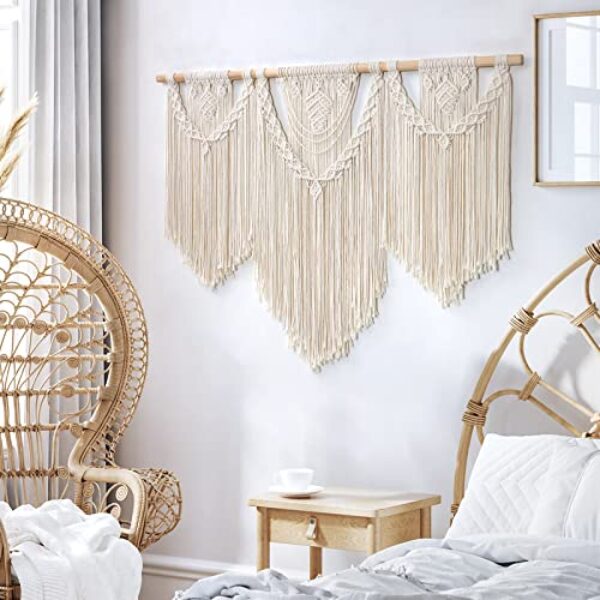Boho Macrame Wall Tapestry, 114 × 96 cm