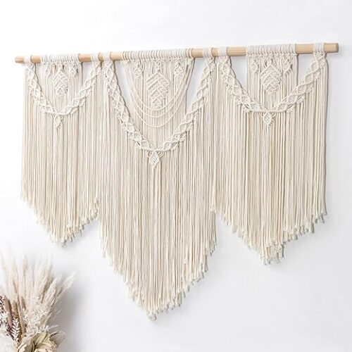 Boho Macrame Wall Tapestry, 114 × 96 Cm