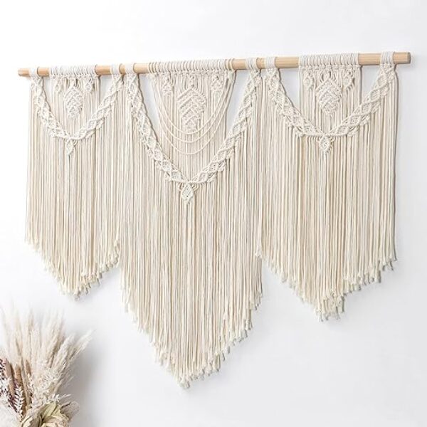 Boho Macrame Wall Tapestry, 114 × 96 cm