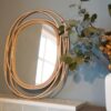 Boho Oval Rattan Mirror - Natural Wicker, 66cm