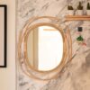 Boho Oval Rattan Mirror - Natural Wicker, 66cm