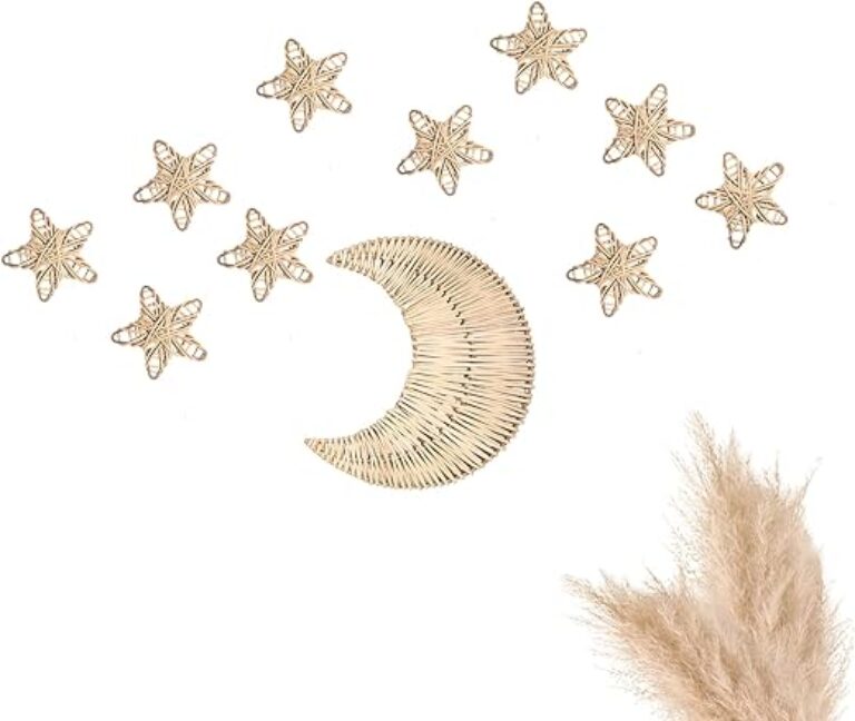 Boho Rattan Moon & Stars Wall Decoration