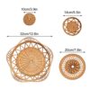 Boho Rattan Wandkörbe - 6er Set