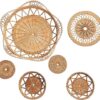 Boho Rattan Wandkörbe - 6er Set