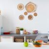 Boho Rattan Wandkörbe - 6er Set
