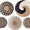 Boho Rustic Wall Basket Decor Set - 5 Pieces