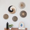 Boho Rustic Wall Basket Decor Set - 5 Pieces