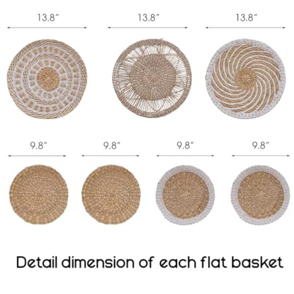 Boho Wandkörbe Set - handgeflochten, 11 Teile