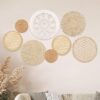 Boho Woven Wall Basket Set - 8 Pieces