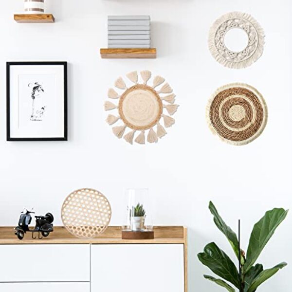 Boho Woven Wall Set with Bamboo Tray