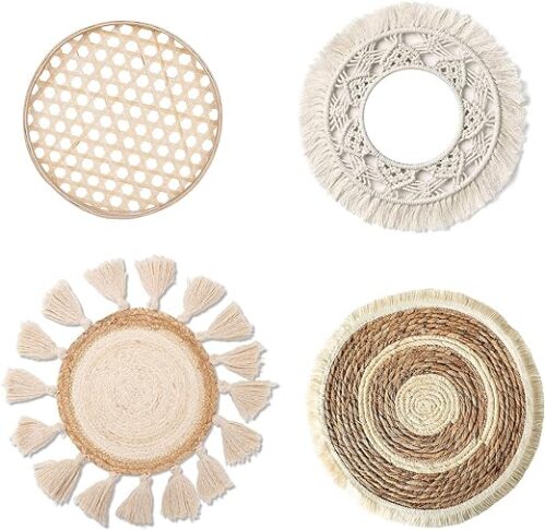 Boho Woven Wall Set With Bamboo Tray