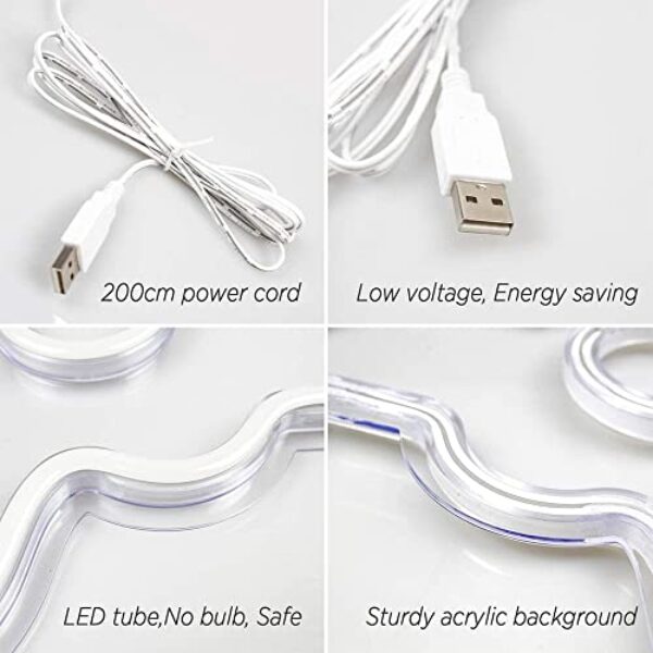 Bright "Good Vibes" LED Neon Sign, USB Powered