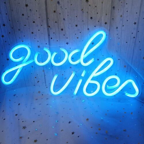 Bright &Quot;Good Vibes&Quot; Led Neon Sign, Usb Powered
