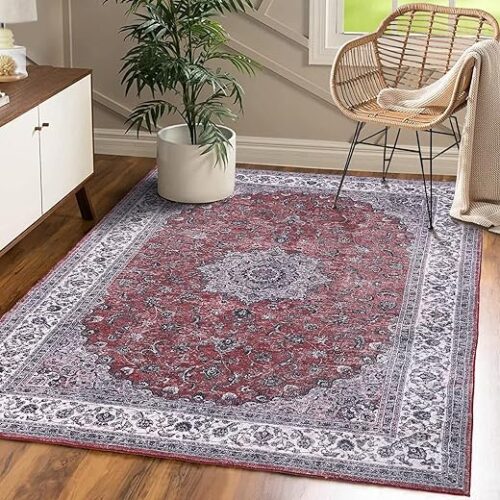 Caromio Red Moroccan Vintage Rug 140X200 Cm