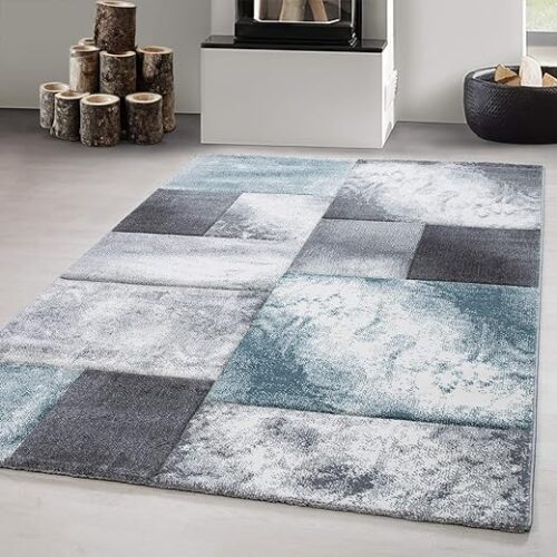 Contour Cut Blue Grey Rug 120X170 Cm