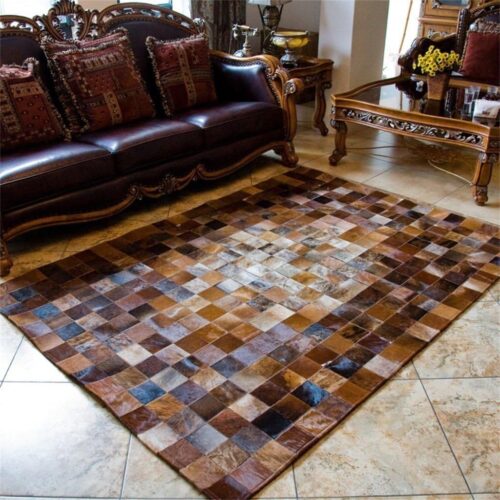 Rindsleder-Patchwork-Teppich 150X210 cm