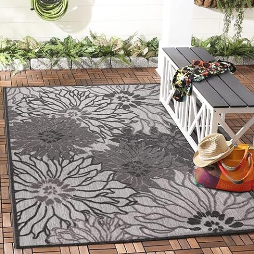 Dark Grey Indoor-Outdoor Weatherproof Rug 120X170 Cm