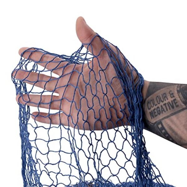 Decorative Cotton Fishing Net with Floats, Blue