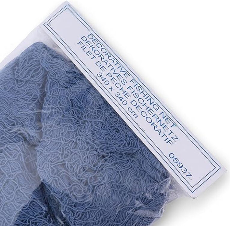 Decorative Cotton Fishing Net with Floats, Blue