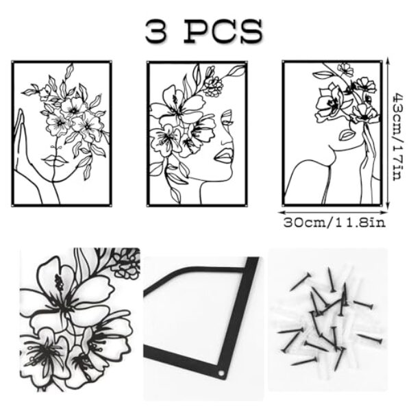 DETENE Minimalist Metal Wall Art Set