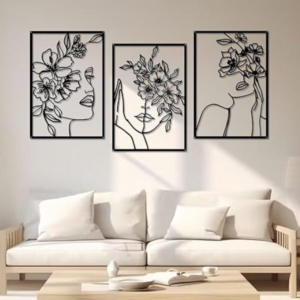 DETENE Minimalist Metal Wall Art Set