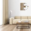 DIY 3D Modern Oak Wall Clock, Black, 60 cm