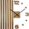 DIY 3D Modern Oak Wall Clock, Black, 60 cm