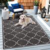 Eleganter wetterfester grauer Outdoor-Teppich, 120x170 cm