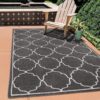 Eleganter wetterfester grauer Outdoor-Teppich, 120x170 cm