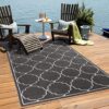 Eleganter wetterfester grauer Outdoor-Teppich, 120x170 cm