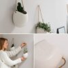 Elegant White Hanging Ceramic Planters, 3-Piece Set