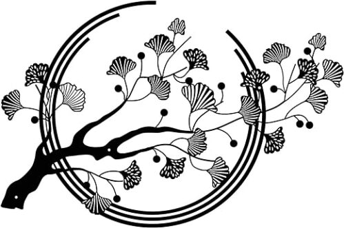 Estart Ginkgo Metal Wall Art - Black