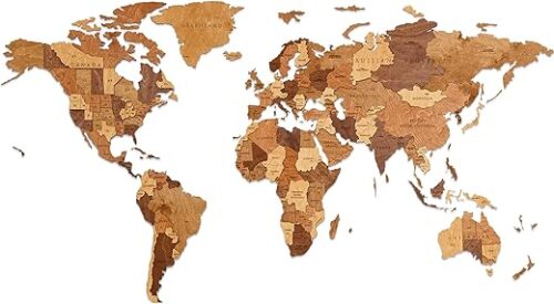 Ewa Eco-Wood-Art 3-Layer Diy World Map
