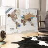 Fabric Canvas World Map Pin Board
