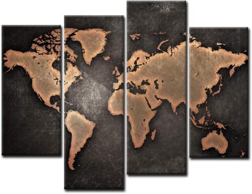 First Wall Art World Map Canvas
