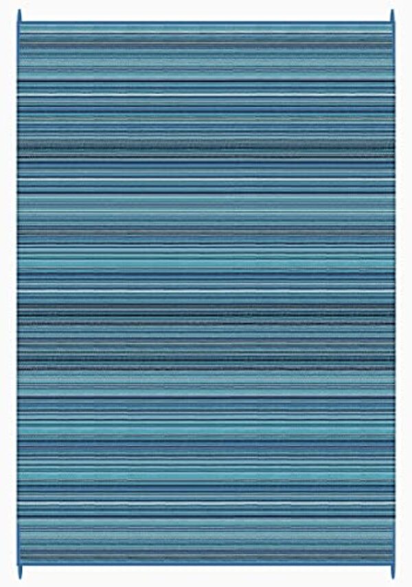 Foldable Reversible Outdoor Rug - Waterproof, Turquoise 108"x144