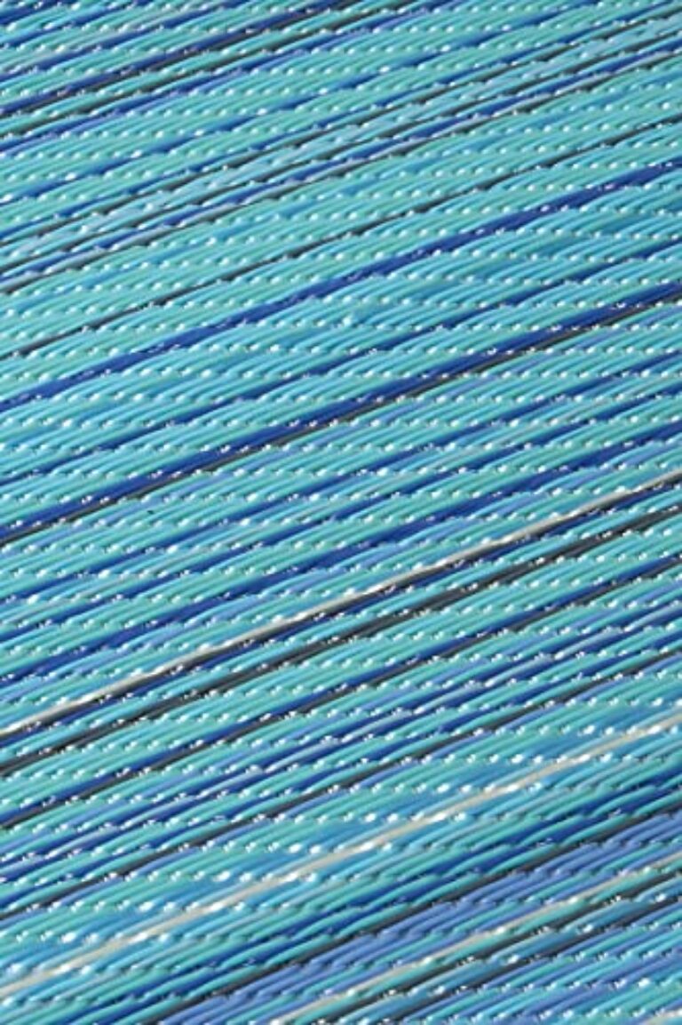 Foldable Reversible Outdoor Rug - Waterproof, Turquoise 108"x144