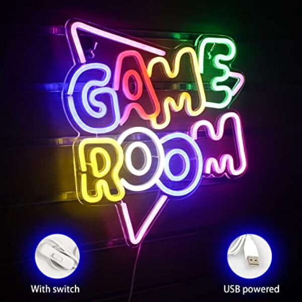 Game Room Neon Sign - Colorful LED, USB-Powered