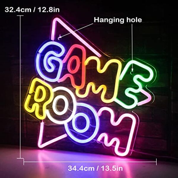 Game Room Neon Sign - Colorful LED, USB-Powered