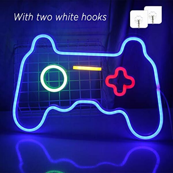 Gamepad Neon Sign - Blue, USB, 41x28cm