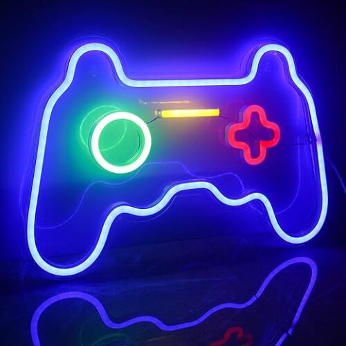 Gamepad Neon Sign - Blue, Usb, 41X28Cm