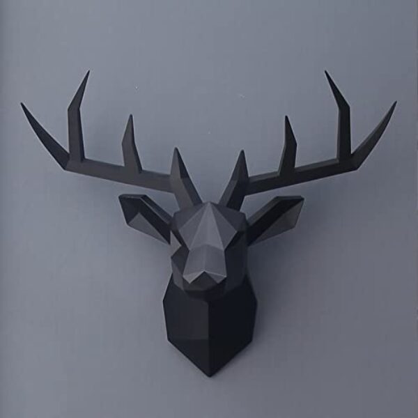 Geometric Deer Head Wall Sculpture