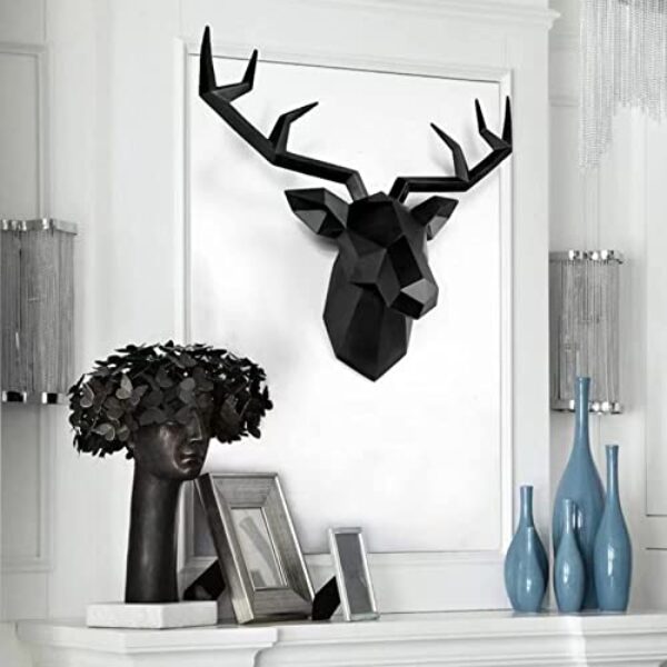 Geometric Deer Head Wall Sculpture
